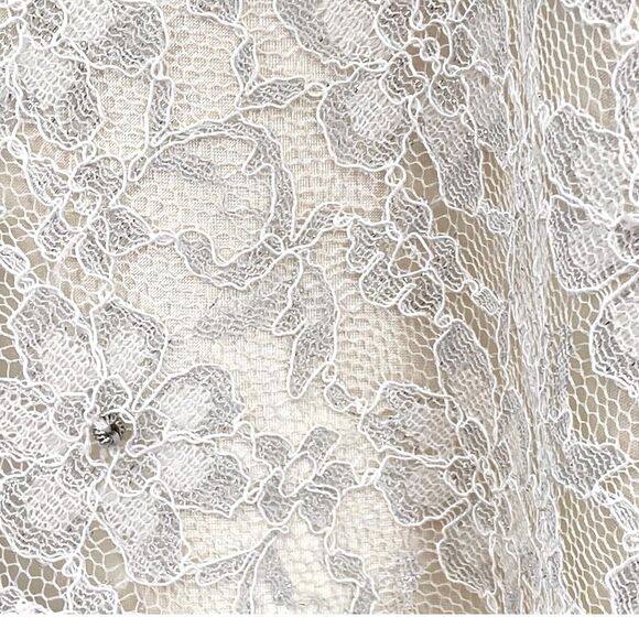 Lace Prom Party Dress S/M White Midi Rhinestone Bead Fairy Western Babydoll NWT - Picture 10 of 12